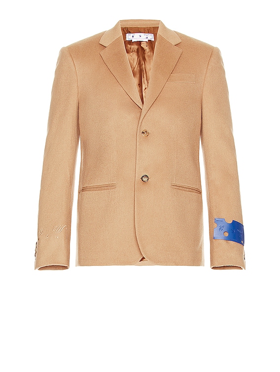 OFF-WHITE Tags Cashmere Relax Jacket in Camel | FWRD