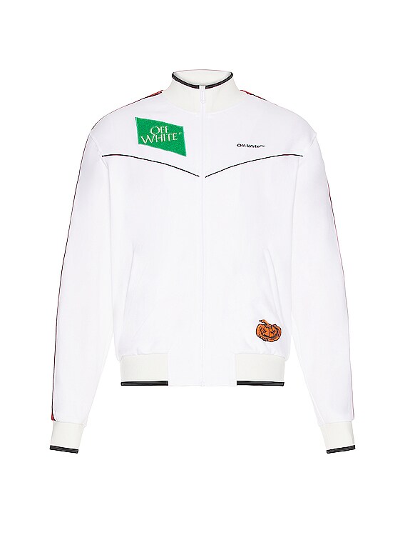 OFF-WHITE Multilogo Slim Tracktop Jacket in White & Black | FWRD