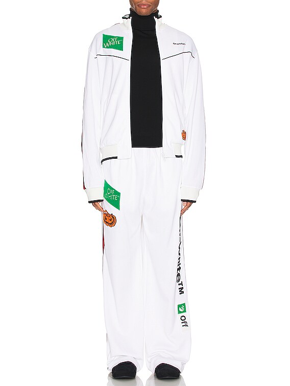OFF-WHITE MULTILOGO SLIM TRACKTOP ジャケット - White & Black | FWRD