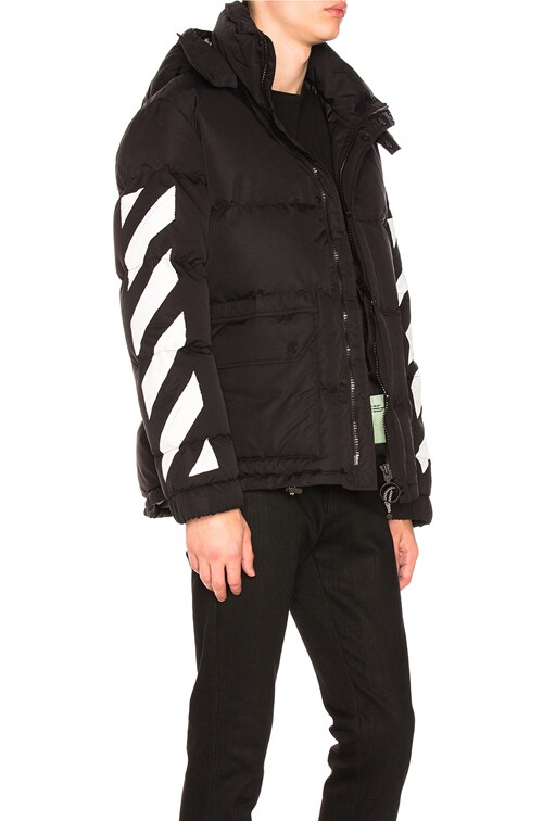 off white diagonal brushed down jacket