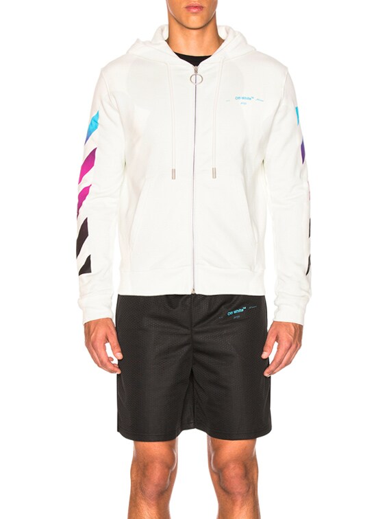 black diagonal gradient zip hoodie