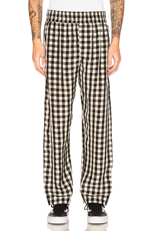 off white check pants