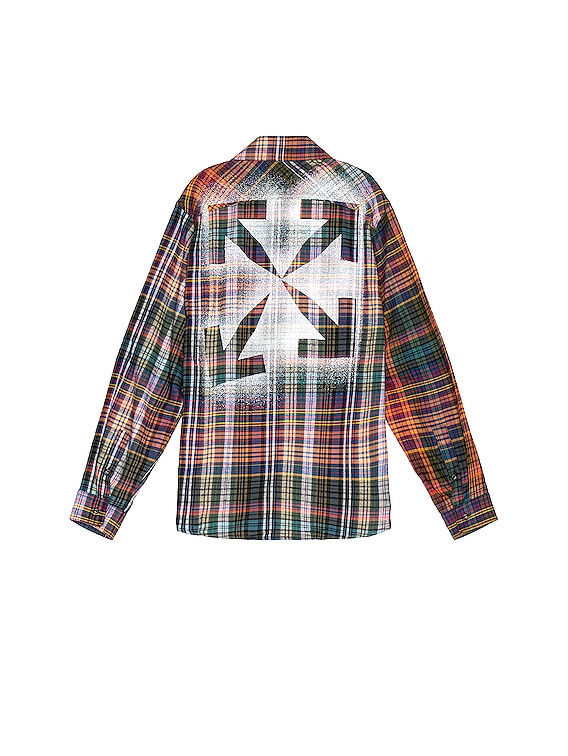 Stencil Flannel Check Shirt - Orange/Black  Checked flannel shirt, White  c, Check shirt