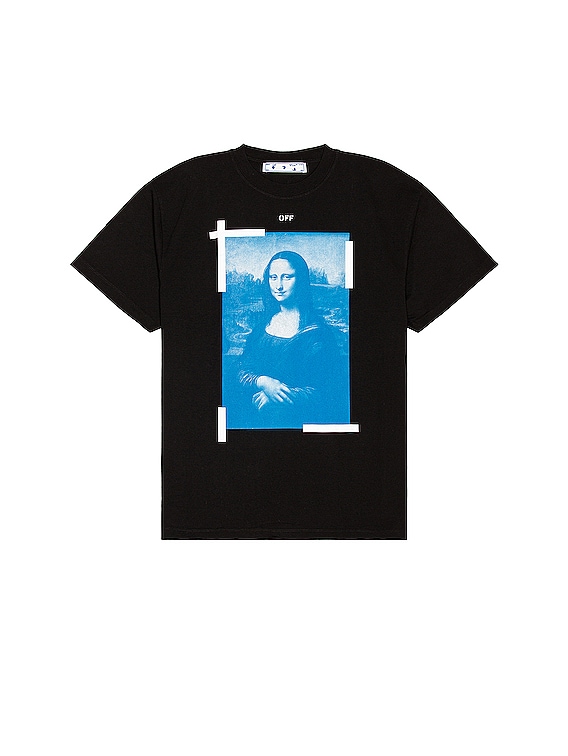 OFF-WHITE Blue Mona Lisa Tee in Black | FWRD