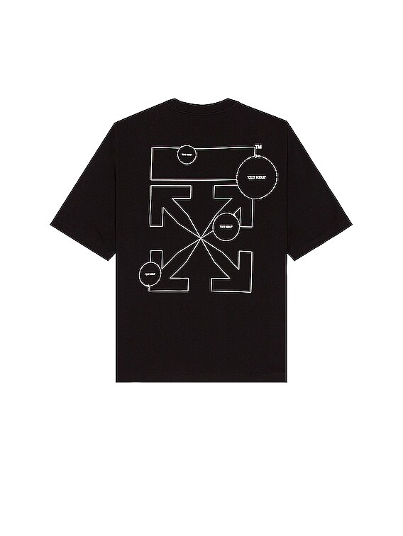 OFF-WHITE Cut Here Arrow Skate Tee in Black | FWRD