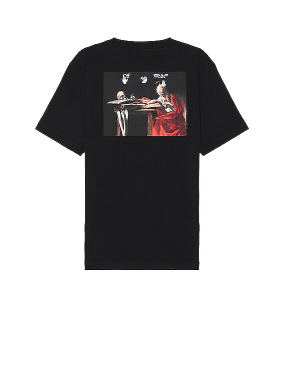 OFF-WHITE Caravag Paint Slim S/s Tee in Black & White | FWRD