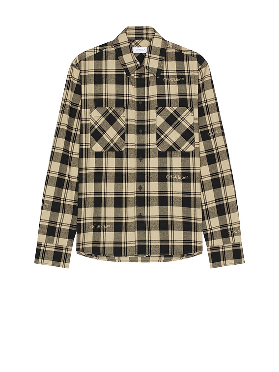 OFF WHITE Check Flannel Shirt in Black FWRD