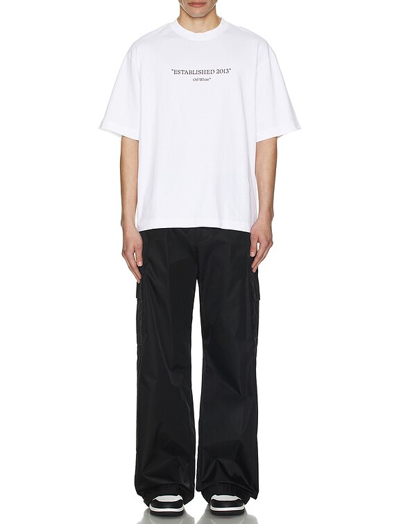 OFF-WHITE Est 2013 Skate Tee in White & Black | FWRD