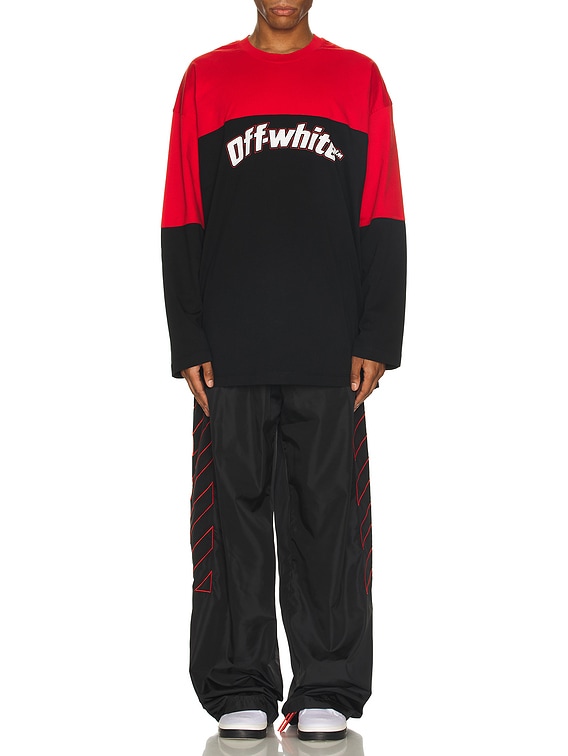 国内発送☆Off-White☆HALF ARROW WIDE L/S TEE/BLACK/WHITE Off-White]HALF ARROW WIDE L/S TEE/BLACK/WHITE(OMAF24-RTW0067