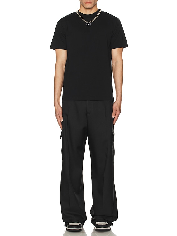 OFF-WHITE Stitch Arrow Slim Short Sleeve Tee in Black