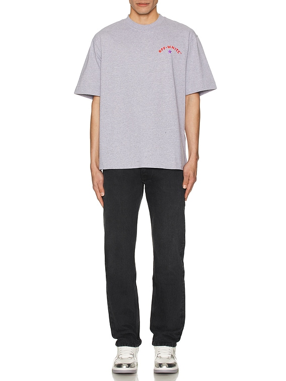 OFF-WHITE Star Arrow Skate Short Sleeve Tee in Grey Melange