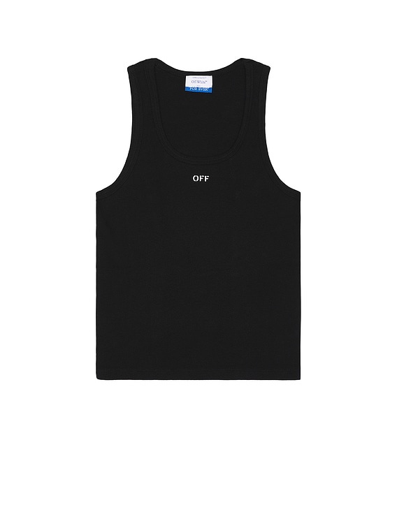 OFF-WHITE Off Stamp Rib Tank in Black | FWRD