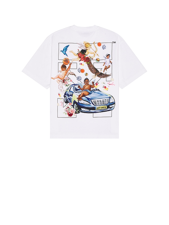 【関税込み】Off-White ブラック Fresco Arrow Tシャツ OFF-WHITE FRESCO ARROW SKATE Tシャツ - White & Black | FWRD