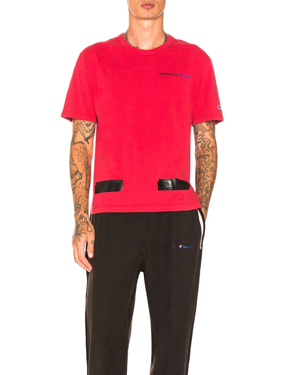 OFF-WHITE Champion Tee in Red | FWRD
