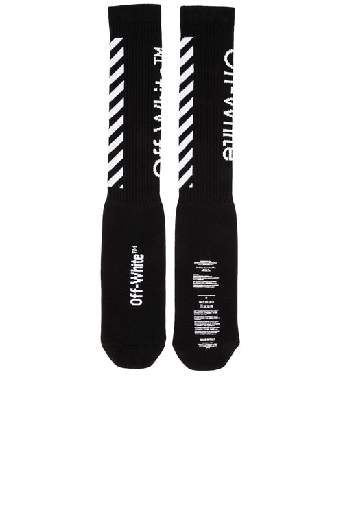 off white diagonal socks