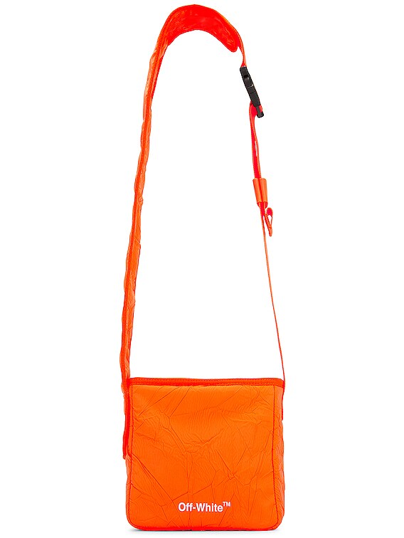 OFF-WHITE Off Core Crinkle Crossbody Bag in Orange Fluo White