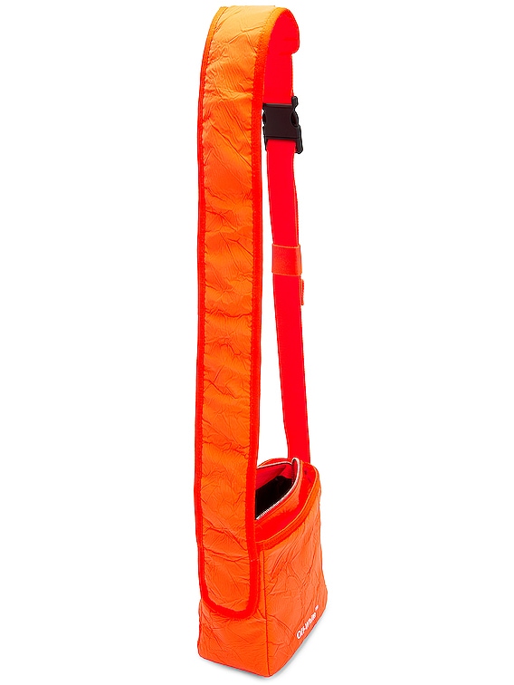 OFF-WHITE Off Core Crinkle Crossbody Bag in Orange Fluo White