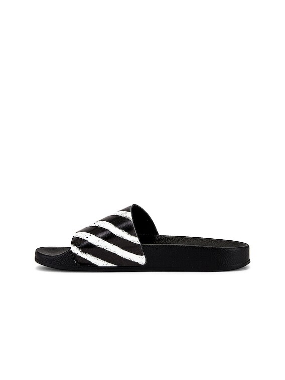 Size 9US/ 43EU - Off-White Black & White Diagonal Stripe Slide Sandals Off-White Diagonal slides - Black - Men|OMIC011C99MAT0011001 main image 3