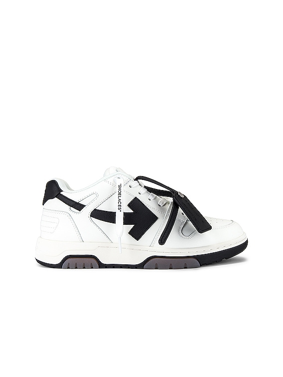 Out Of Office Leather Sneakers in Black - Off White