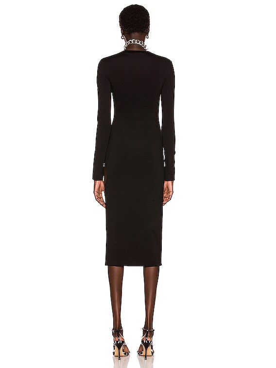 OFF-WHITE Meteor Long Sleeve Midi Dress in Black & White | FWRD