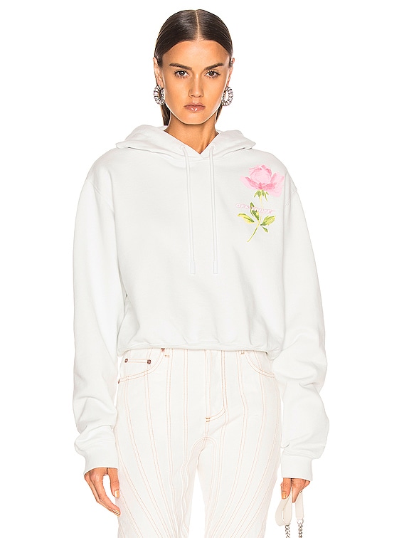 white crop hoodie women's