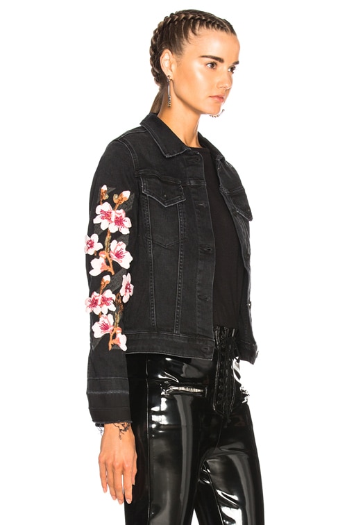 cherry blossom jean jacket