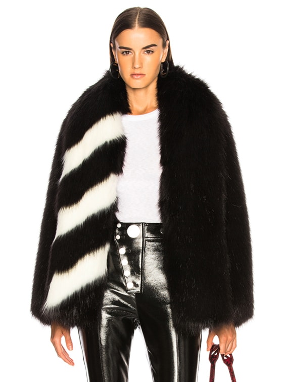 off white fur jacket