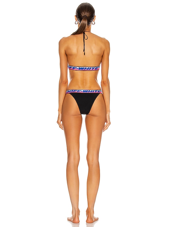 【関税無・国内発】Off-White / Cut Out Bikini Set Black/White OFF-WHITE Tape Bikini Set in Black | FWRD