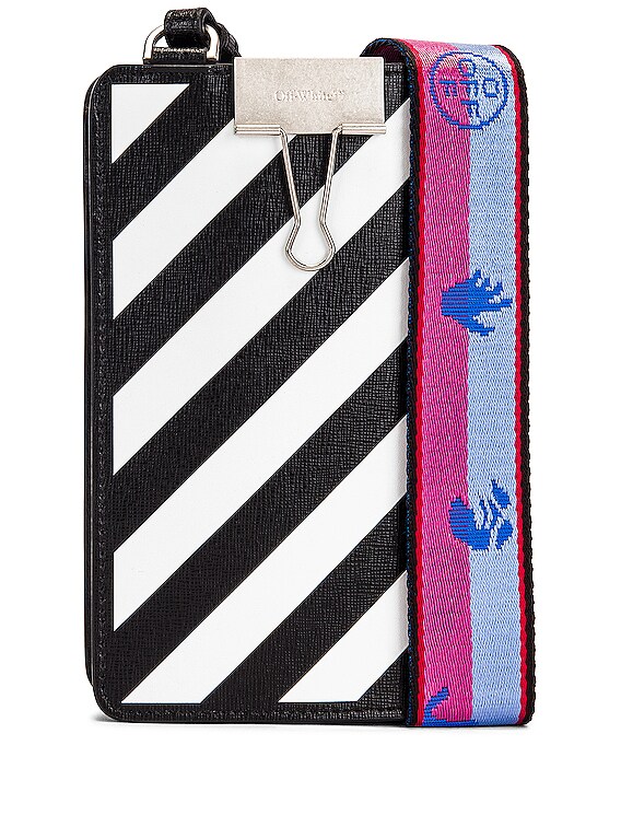OFF-WHITE Vertical Wallet iPhone Holder in Black & White | FWRD