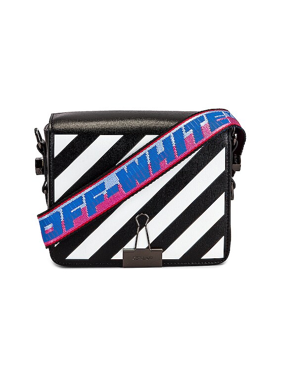 Off White crossbody bag in saffiano leather with diagonal print