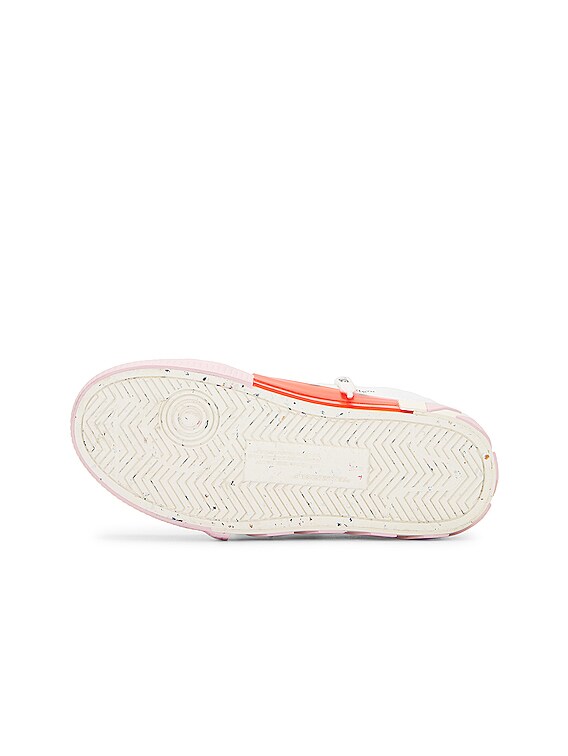 off-white スニーカー OFF-WHITE Low Vulcanized Canvas Sneaker in White & Pink | FWRD