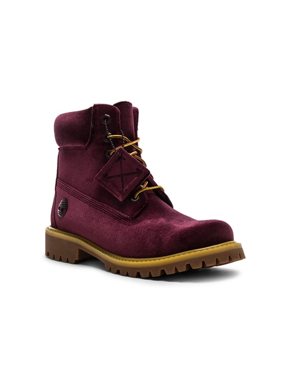 purple velvet timberlands