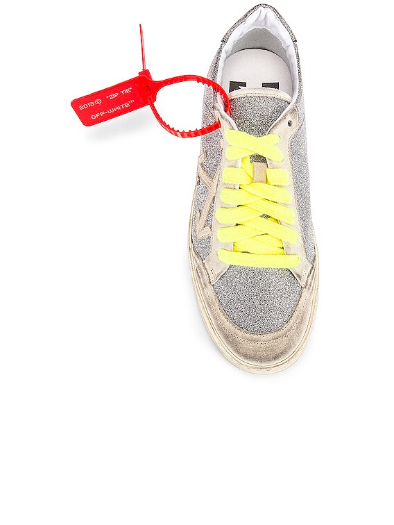 off white silver glitter sneakers