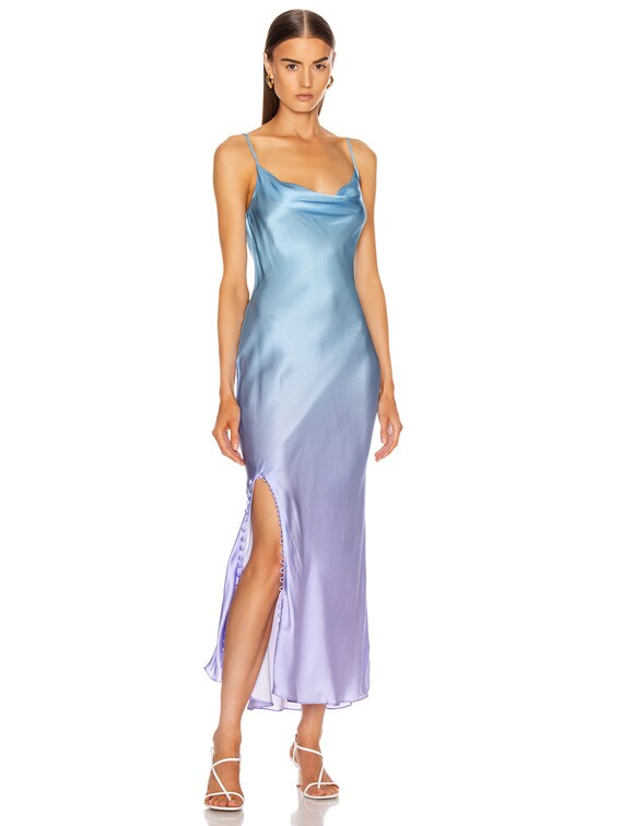lilac silk slip dress