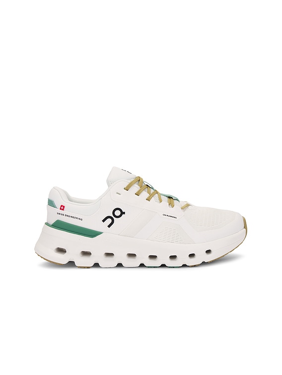On Cloudrunner 2 Sneaker in Undyed & Green | FWRD On Cloudrunner 2 Sneaker in Undyed & Green | FWRD