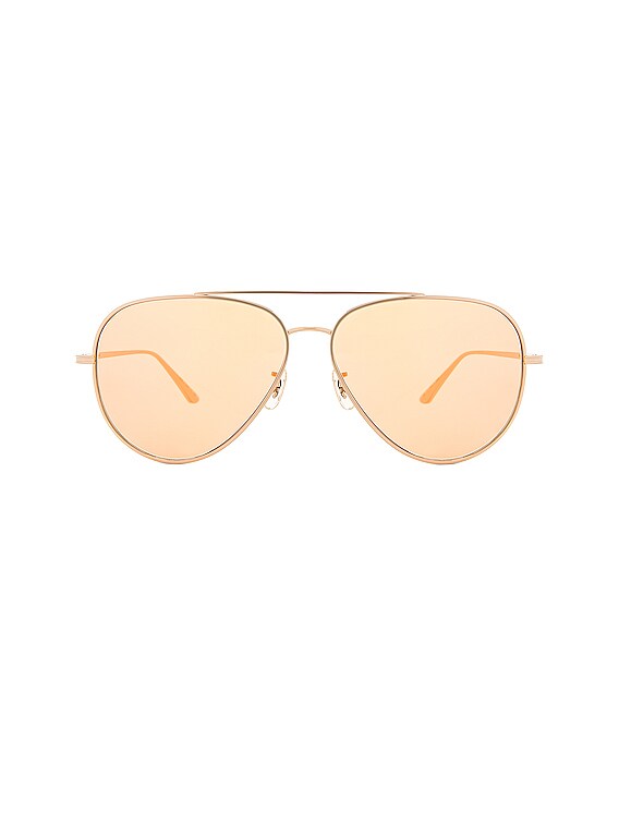 Oliver Peoples x The Row Casse Sunglasses in Gold & Tangerine | FWRD