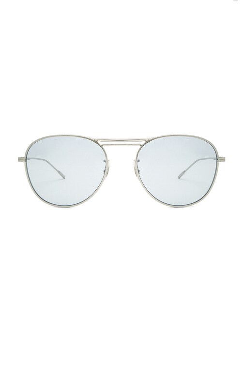 Oliver Peoples Cade Sunglasses in Silver & Blue | FWRD
