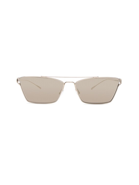 Oliver Peoples Evey Sunglasses in Gold & Taupe Flash Mirror | FWRD