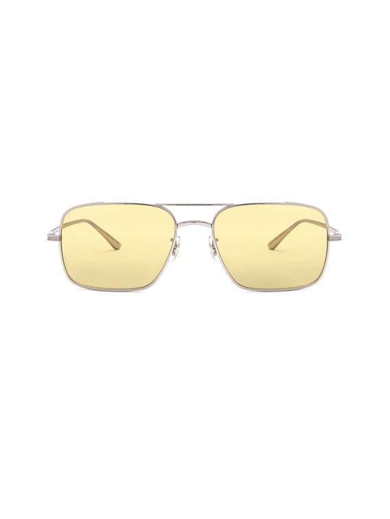 Oliver Peoples X The Row Victory LA Sunglasses in Silver & Mustard | FWRD