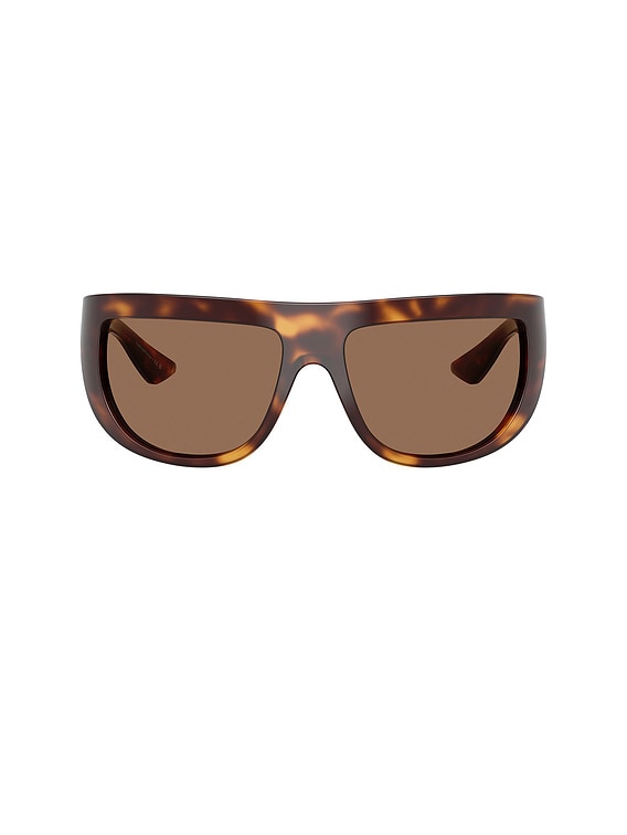 Oliver Peoples X Khaite Wraparound Sunglasses in Brown & Havana | FWRD