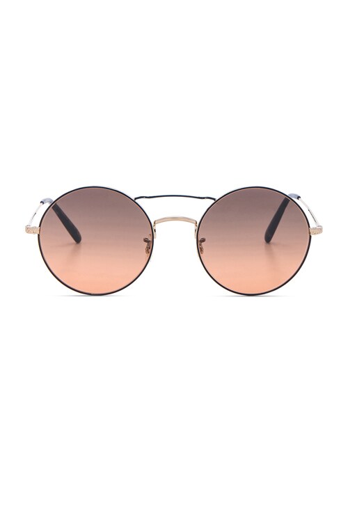 Oliver Peoples Nickol Sunglasses in Brushed Gold & Sunset | FWRD