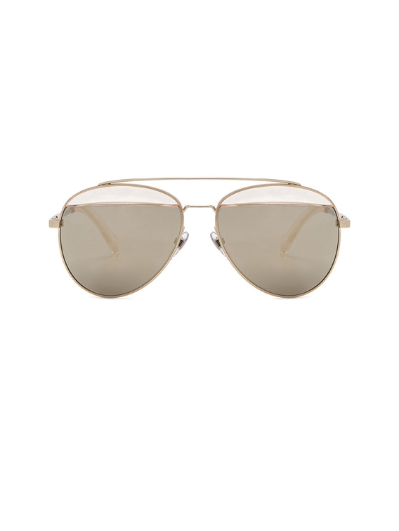 Oliver Peoples x Alain Mikli Aviator Sunglasses in Gold & Taupe Mirror |  FWRD