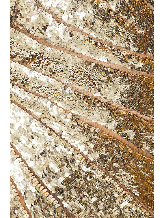 Oscar de la Renta Strapless Sequin Wave & Scallop Detail Cocktail Dress in  Gold | FWRD