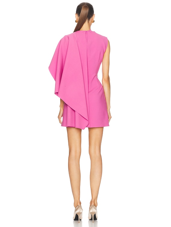 Oscar de la Renta One Shoulder Mini Dress in Rosehip | FWRD