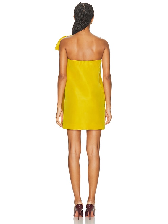 sachin and babi light blue dress Oscar de la Renta One Shoulder Cocktail Dress in Mustard