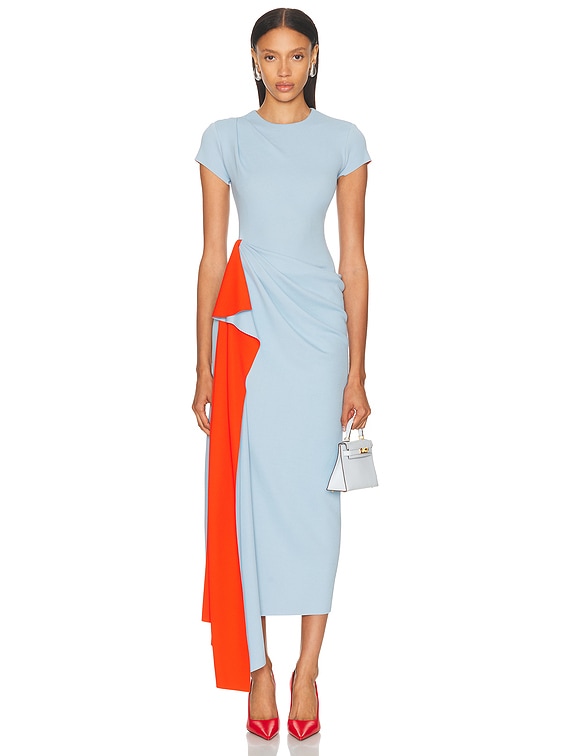 Short Sleeve Draped Dress