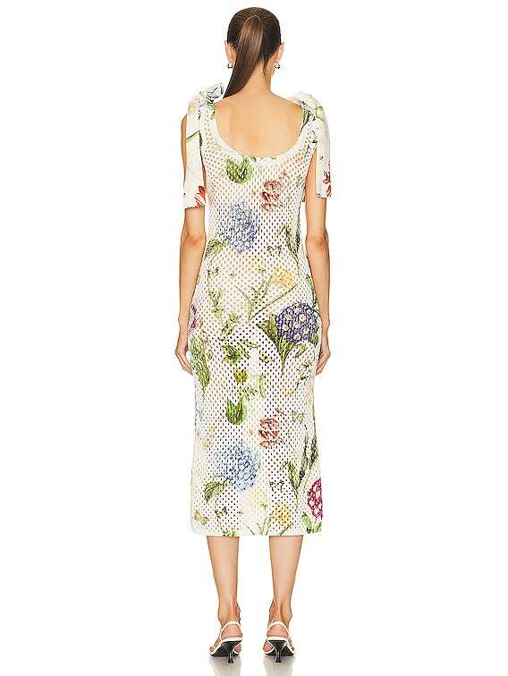 knee length dresses for ladies Harriet Floral Mesh Embroidered Dress – Hemline Woodway