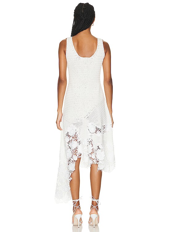 oscar de la renta rose-embroidered crochet-knit midi dress Crochet in Ivory Mommy & Me Collection
