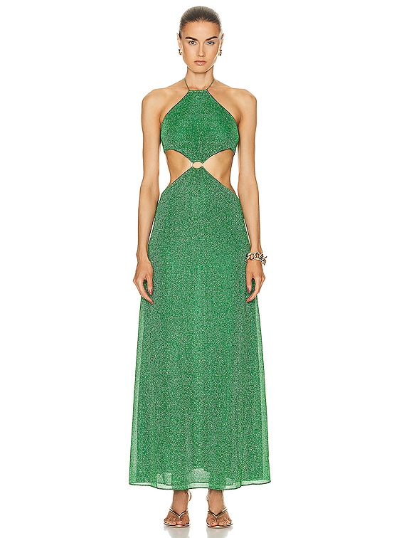 slim fit dress slacks A Little Bit Of Everything Kelly Green Twist Front Cut Out Maxi Dress