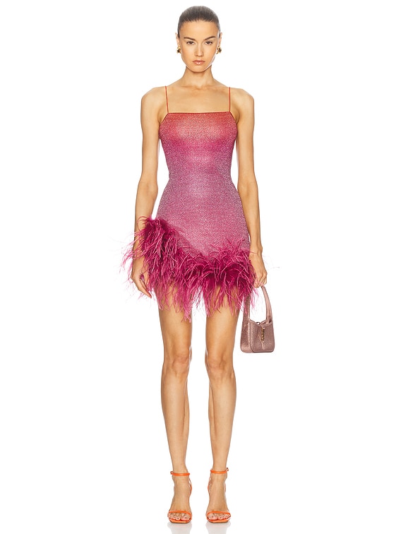 ✨AUSTIN REED ✨オースチンリード華やかサーモンピンク光沢ブラウス40 Oseree Lumiere Shade Plumage Mini Dress in Sunset | FWRD